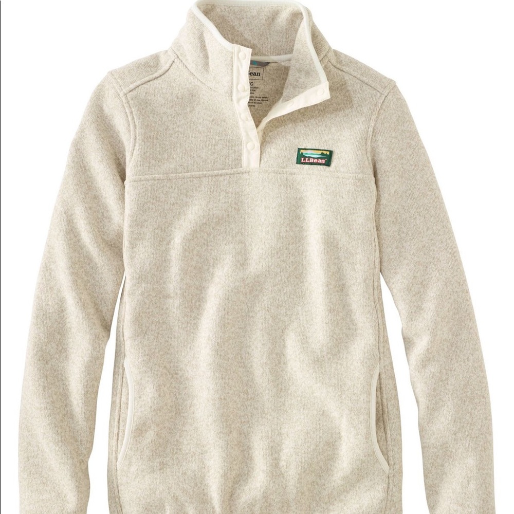 L.L.Bean Sweater Fleece Pullover Size L Sailcloth